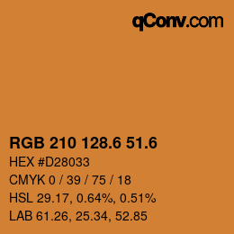 カラーコード: RGB 210 128.6 51.6 | qconv.com