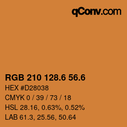 カラーコード: RGB 210 128.6 56.6 | qconv.com