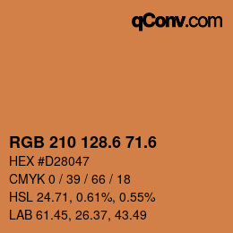 カラーコード: RGB 210 128.6 71.6 | qconv.com
