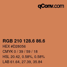 カラーコード: RGB 210 128.6 86.6 | qconv.com