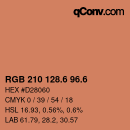 カラーコード: RGB 210 128.6 96.6 | qconv.com