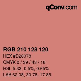 Color code: RGB 210 128 120 | qconv.com