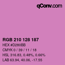 カラーコード: RGB 210 128 187 | qconv.com