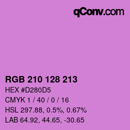 カラーコード: RGB 210 128 213 | qconv.com