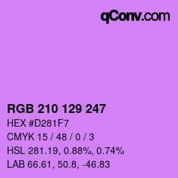 Color code: RGB 210 129 247 | qconv.com