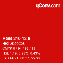 Color code: RGB 210 12 8 | qconv.com