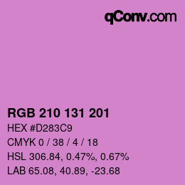 Color code: RGB 210 131 201 | qconv.com