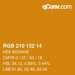 カラーコード: RGB 210 132 14 | qconv.com