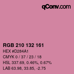 颜色代码: RGB 210 132 161 | qconv.com