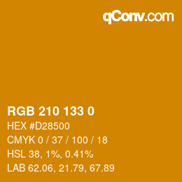 カラーコード: RGB 210 133 0 | qconv.com