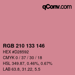 カラーコード: RGB 210 133 146 | qconv.com