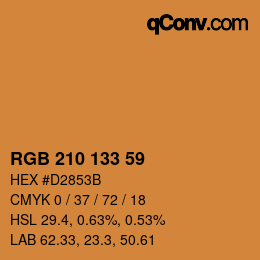 Color code: RGB 210 133 59 | qconv.com