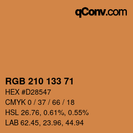 Color code: RGB 210 133 71 | qconv.com