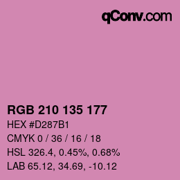 Color code: RGB 210 135 177 | qconv.com