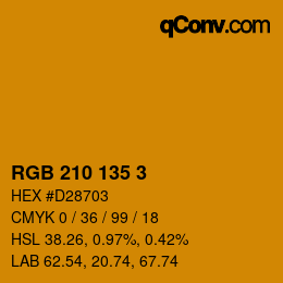 カラーコード: RGB 210 135 3 | qconv.com