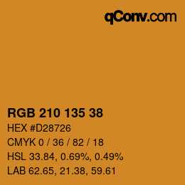 カラーコード: RGB 210 135 38 | qconv.com