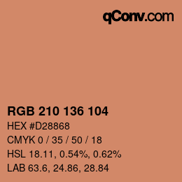 Color code: RGB 210 136 104 | qconv.com