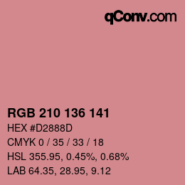 Color code: RGB 210 136 141 | qconv.com