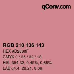 Color code: RGB 210 136 143 | qconv.com