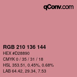 Color code: RGB 210 136 144 | qconv.com