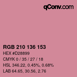 Color code: RGB 210 136 153 | qconv.com