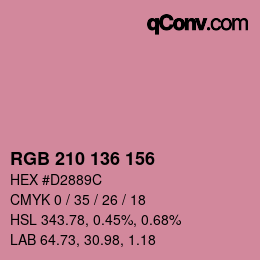 Color code: RGB 210 136 156 | qconv.com