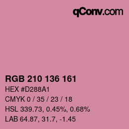 Color code: RGB 210 136 161 | qconv.com