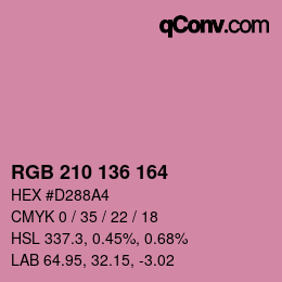 Color code: RGB 210 136 164 | qconv.com
