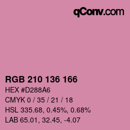Color code: RGB 210 136 166 | qconv.com