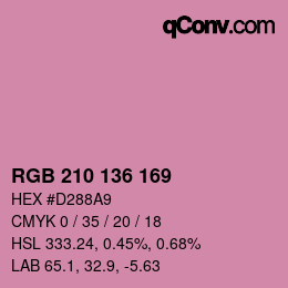Color code: RGB 210 136 169 | qconv.com