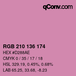 Color code: RGB 210 136 174 | qconv.com