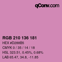 Color code: RGB 210 136 181 | qconv.com