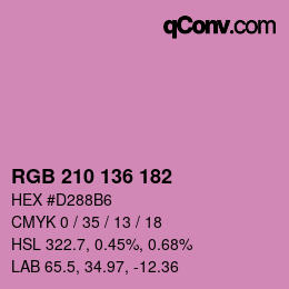 Color code: RGB 210 136 182 | qconv.com