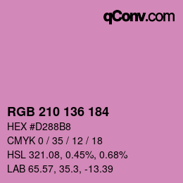 Color code: RGB 210 136 184 | qconv.com