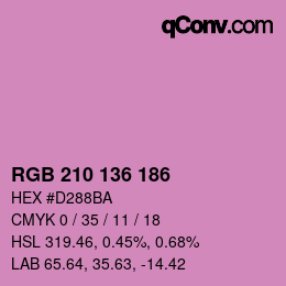 Color code: RGB 210 136 186 | qconv.com