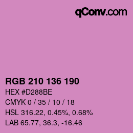 Color code: RGB 210 136 190 | qconv.com