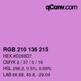 Color code: RGB 210 136 215 | qconv.com