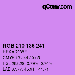 Color code: RGB 210 136 241 | qconv.com