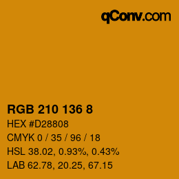 Farbcode: RGB 210 136 8 | qconv.com