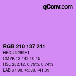 颜色代码: RGB 210 137 241 | qconv.com