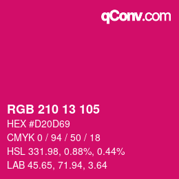 カラーコード: RGB 210 13 105 | qconv.com