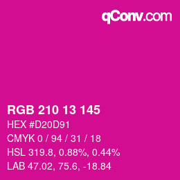 Color code: RGB 210 13 145 | qconv.com