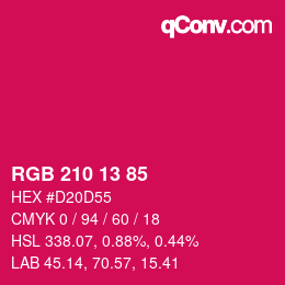 Color code: RGB 210 13 85 | qconv.com