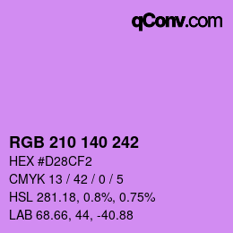 Color code: RGB 210 140 242 | qconv.com
