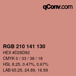Color code: RGB 210 141 130 | qconv.com