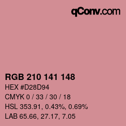 カラーコード: RGB 210 141 148 | qconv.com