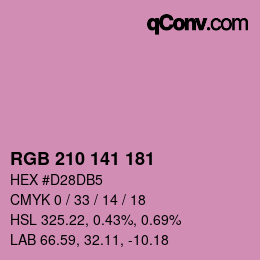 Color code: RGB 210 141 181 | qconv.com