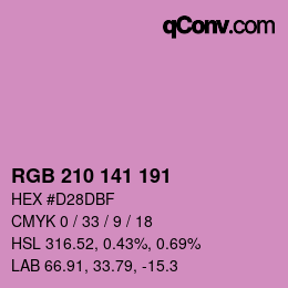 Color code: RGB 210 141 191 | qconv.com