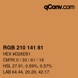 颜色代码: RGB 210 141 81 | qconv.com