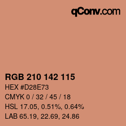 Color code: RGB 210 142 115 | qconv.com